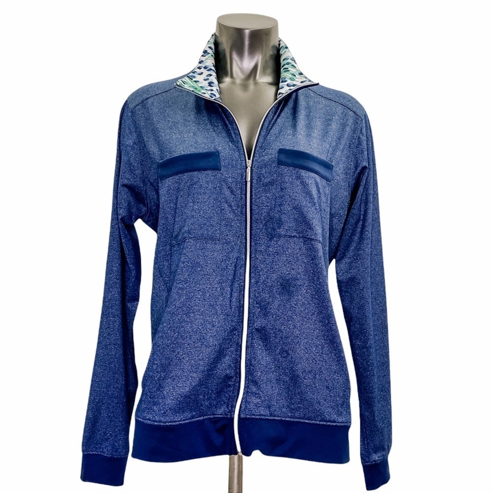 PEBBLE Beach Dry-Luxe Full Zip Blue Sweatshirt